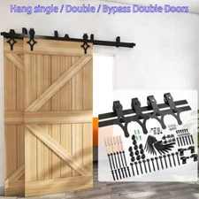 5'-16' Sliding Barn Door Hardware Closet Track Kit For Single/Double/Bypass Door