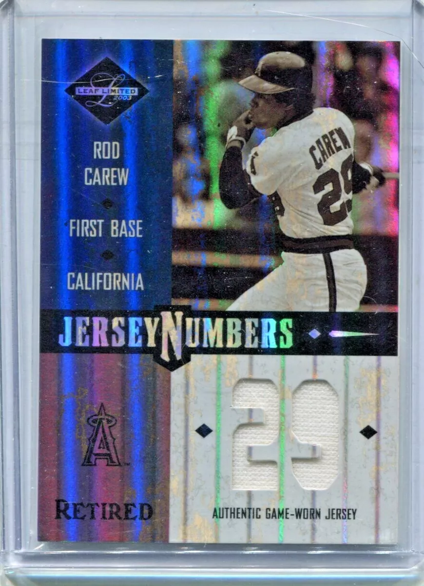 2003 Leaf Limited - ROD CAREW - Jersey Numbers Game Jersey - ANGELS #d 20/29