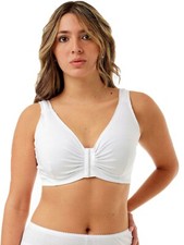 Double Mastectomy Bra with Molded Pad Inserts - Cotton Adjustable MADE IN USA