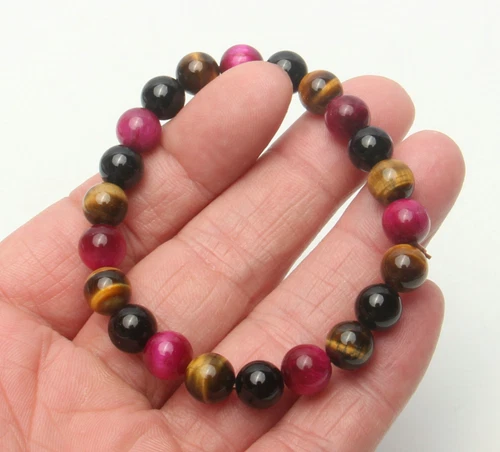 8 mm Natur Tigerauge Reiki Edelstein Armband Kristall Quarz Heilung Dekorieren - Bild 3 von 7