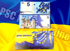 Souvenir banknote Ukraine 5 Hryven 2022 UNC Europe Day Ukraine in folder
