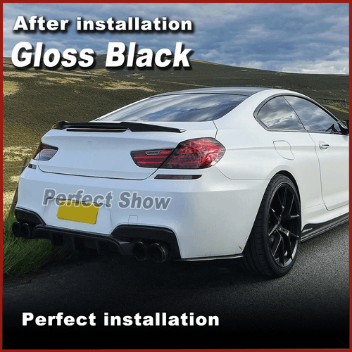 Glanz Schwarz Heckspoiler Spoiler Flügel Lippe Passt für BMW 6er F06 F13 2012-18 - Picture 2 of 9