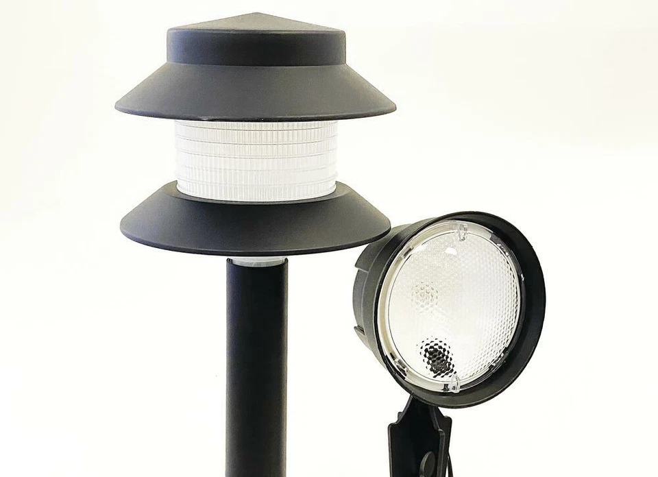 Juego de 10 luces LED de bajo voltaje para camino de inundación jardín exterior paisaje pasillo lámpara Foto 3 de 3