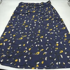 Women's Elodie Skirt Straight pencil Blue Size: XL Midi Length