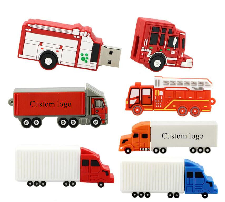 Cartoon USB Stick Flash Pen Drive Train Truck Fighter Car Gift Can Custom  Logo | eBay