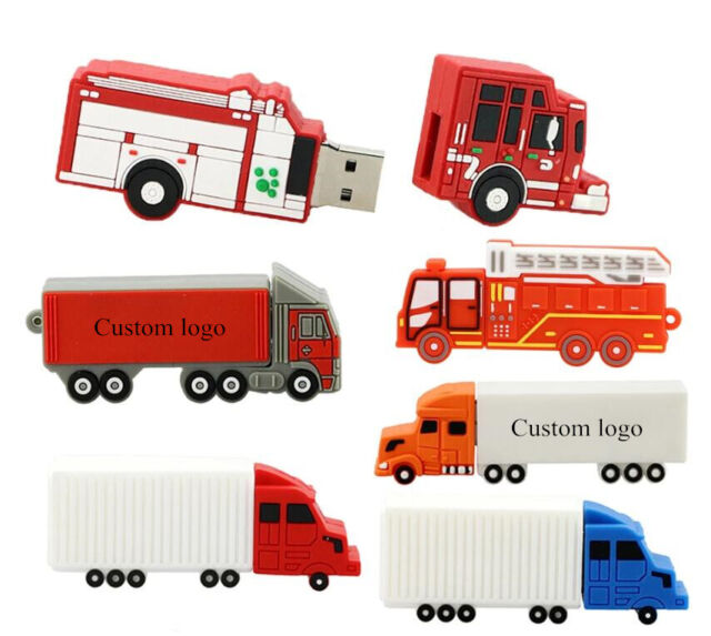Cartoon USB Stick Flash Pen Drive Train Truck Fighter Car Gift Can Custom Logo