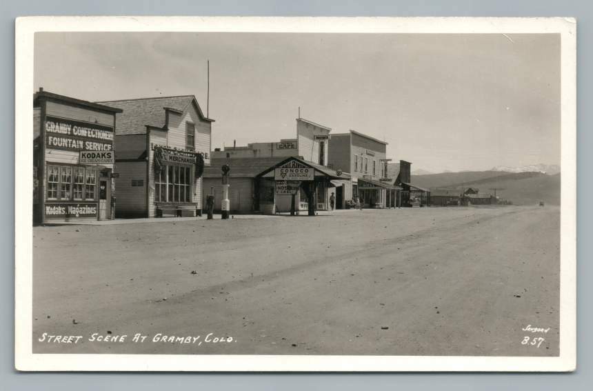 Conoco Gas Service Station GRANBY Colorado RPPC Antique Sanborn Photo