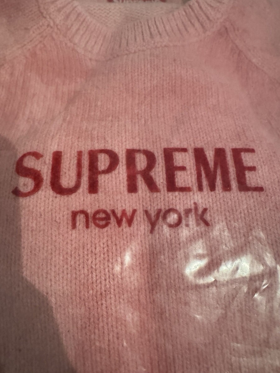 Suprem Flocked Logo Sweater Pink FW24 Size Large | eBay Suprem Flocked Logo Sweater Pink FW24 Size Large | eBay