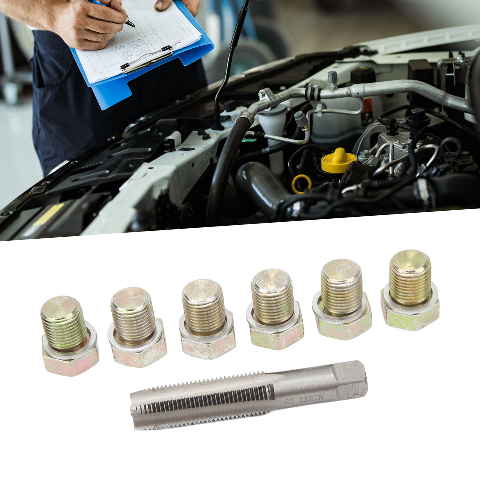 SLK 13Pcs Oil Drain Plug Thread Repair Kit M13 X 1.5mm Oil Pan Screws