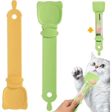 Cat Treat Dispenser Spoon for Puree Wet Food Lickable Pet Food Feeder for