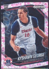 2024 PANINI PRIZM BLACK KYSHAWN GEORGE #217 CHERRY BLOSSOM PRIZM ROOKIE /20!