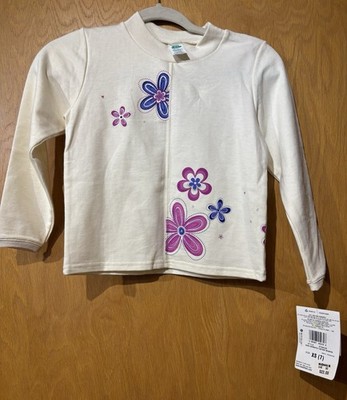 Healthtex Girls Club White Knit Cardigan Sweater Long Sleeve Button Front Size 7