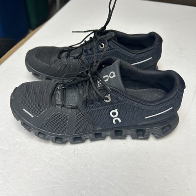 On Cloud 5 All Black Lightweight Athletic Running Shoes 59.98905 Women Size 7.5