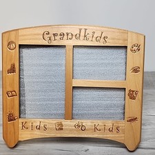 Solid Wood Grandkids Collage Picture Frame Free Standing or Wall Engraved Design