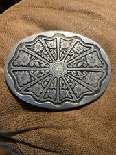 VINTAGE 1990s FLORAL DESIGN WESTERN FILIGREE FASHION BELT BUCKLE