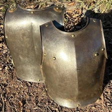Antique French Cavalry Cuirassier Breastplate With Original Matching Backplate