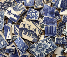 Broken China Plate Tumbled Mosaic Mixed Blue ...