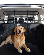 Dog Car Barrier Metal Adjustable Vehicle Pet Barrier Universal-Fit Pet Divider