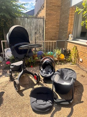 Stokke Xplory X Trio Set Rich Black | Babywanne + Sportsitz + BeSafe Babyschale 