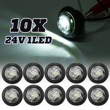 24V 1LED Blanc Mini Feux De Position Avant Rond Indicateur Pour Camion Bus 10PCS