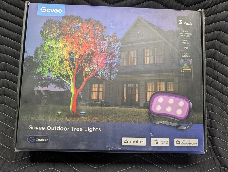 Govee Outdoor RGBWIC Tree Lights 3 Pack App Control Matter Lights For Parts