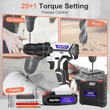 🔥Cordless Drill 21V 2 Battery Combi Driver High Power Electric Screwdriver Set