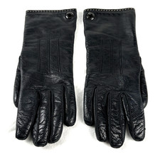 Coach Black Leather Gloves, Size 6 1/2, Cashmere Lining, Free Ship