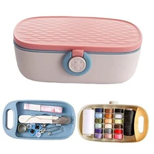  Sewing Kit, Portable Kit for Adults, Plastic Box Needle and Thread Accesories 