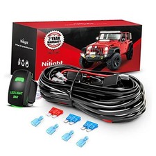16AWG LED Light Bar Wiring Harness Kit 2 Leads 12V On/Off 5 Pin Rocker Switch