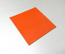 Silicone Rubber Sheet High Temp Solid Red/Orange Pad Commercial Grade 8x8 x 1/8"