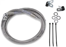 Drag Specialties 640115-6 Extended Stainless Steel Front Brake Line Kit-Clear