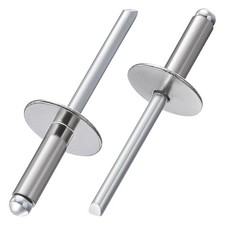 100 pcs 3/16 * 1/2" Large Cap Open End Stainless Steel Blind Rivets 5 * 13 Bl...
