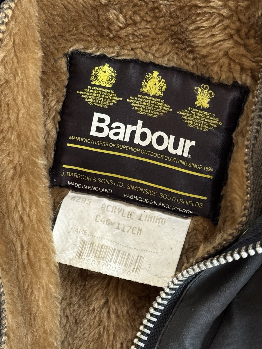 Barbour A206 Border C48/112cm Jacket Coat Waxed Wax + Lining Vest