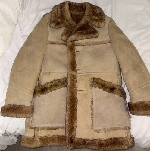 Vintage 1970s Stratojac Shearling Sheepskin Rancher Coat Men’s 42 Western USA video thumbnail