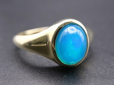 GOLDJUNGE69 * TERRA OPALIS EDELSTEIN RING (20) ÄTH. KRISTALLOPAL BLAU  beh 1,6ct