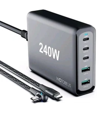 WOTOBEUS 240W 5-Ports USB C GaN Charger | PD 100W PPS45W iPhone 14 15 16 iPad 