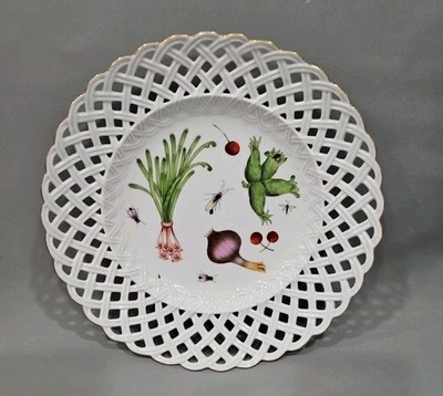 Antique Herend Pierced Plate Market Garden Style 1800s