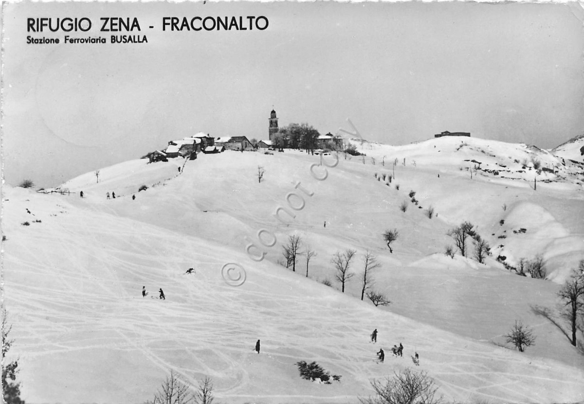 Cartolina - Fraconalto - Rifugio Zena - Stazione ferroviaria Busalla - 1942