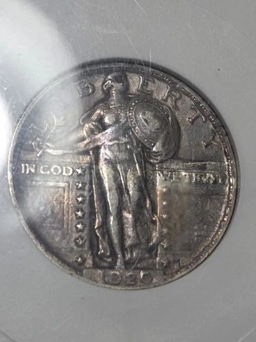 1920 Standing Liberty Quarter 25c ANACS AU50 "Soapbox" Toned