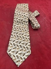 Museum of Fine Arts Boston Men's 100% Silk Tie Brown Leaves Fall Gold