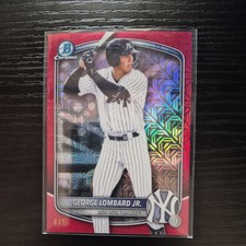2025 Bowman Draft George Lombard Jr RED MOJO REFRACTOR/5 #BDC-43 RARE Yankees