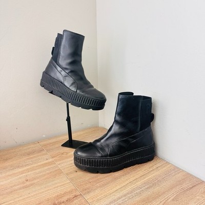 PUMA Chelsea Sneaker Boot x Fenty Black Leather Women s Size 8.5