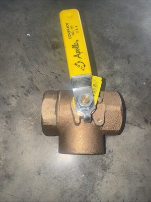 APOLLO 70-608-01 BALL VALVE, 3-WAY, 2'' FNPT, L FLOW, BRONZE, 1CKG7, NEW!