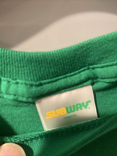 Subway T-Shirt Green Short Sleeve Medium Restaurant Subs Official Unisex - Picture 6 of 8