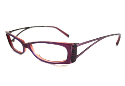 See Eyeglasses Frames 2609 COL.143 Purple Pink Cat Eye Zebra Striped 50-17-135