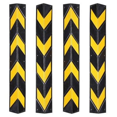 31'' Rubber L-Shape Corner Guard with Reflective Yellow Strip For Garage 4 Packs