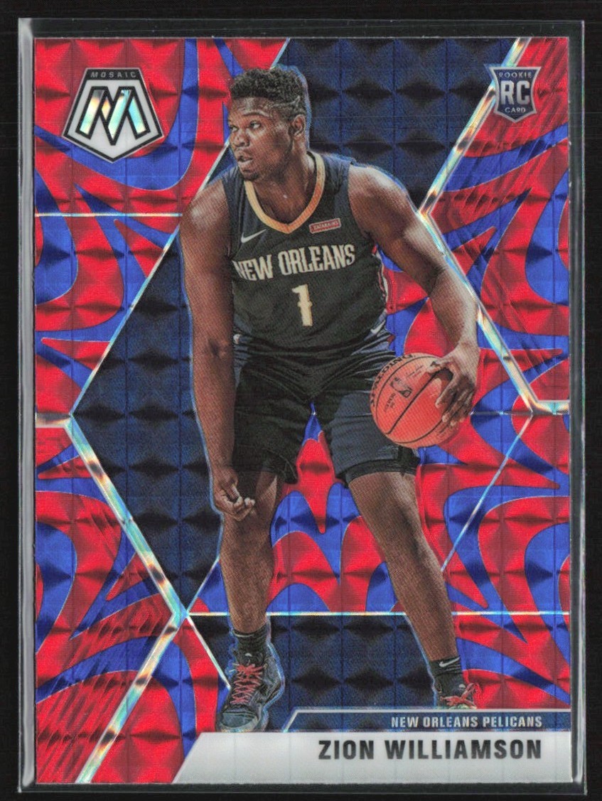 Zion Williamson 2019-20 Panini Mosaic Blue Reactive RC #209 New Orleans Pelicans