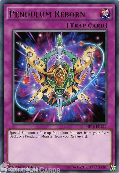 MP16-EN229 Pendulum Reborn Rare 1st Edition Mint YuGiOh Card