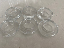 6 Heavy Clear Glass Tealight Candle Holders Round Thick Glass Candle Cups