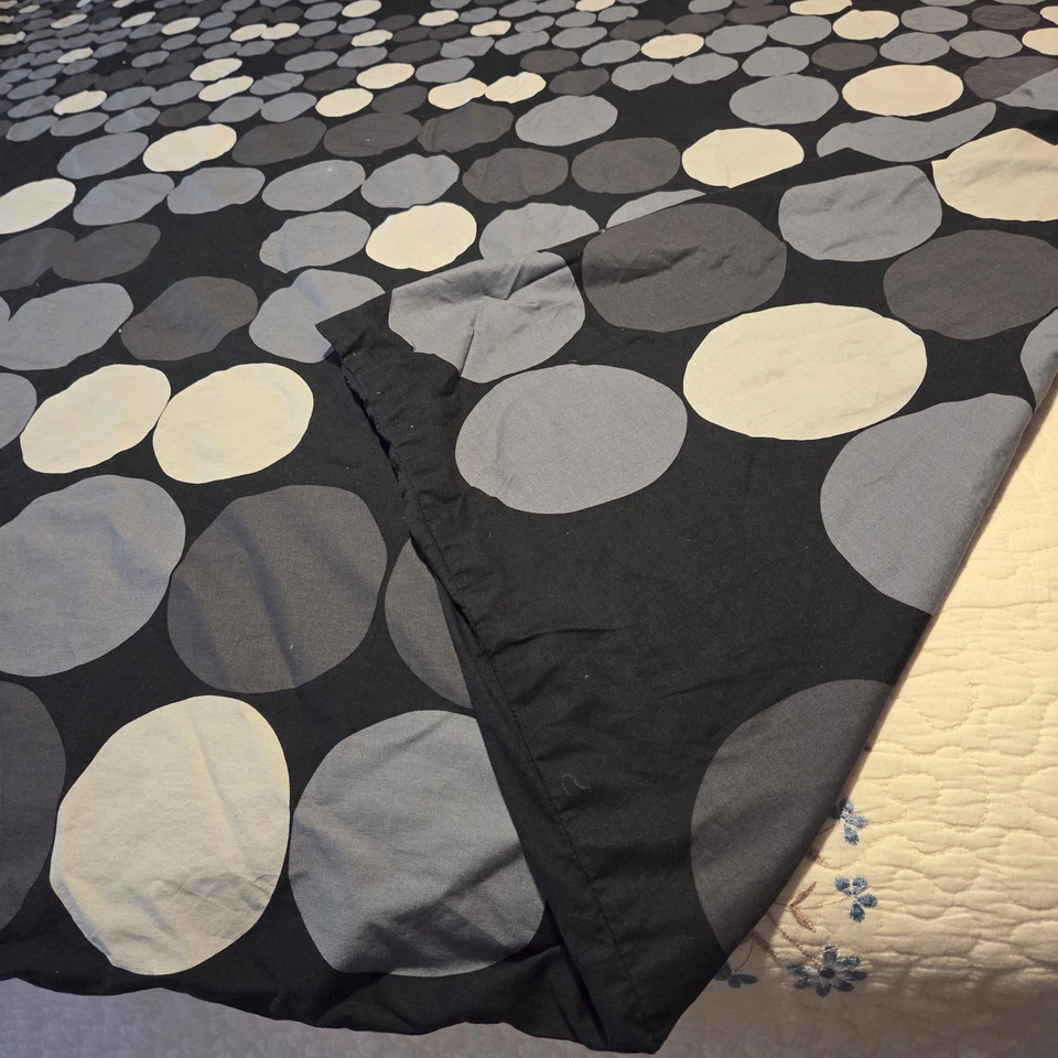 Funda nórdica Ikea Smorboll gris círculos lunares 100 % algodón 80 x 84 vintage Foto 3 de 4